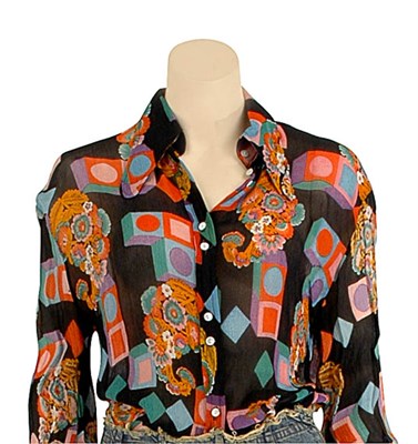 Lot 106 - Jeff Banks Shirt English, early 1970s Crinkle...