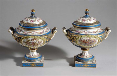 Lot 2298 - Pair of Sevres Porcelain Gilt and Polychrome...