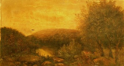 Lot 2038 - James McDougal Hart American, 1828-1901 SUNSET...