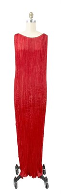 Lot 13 - Fortuny Cinnamon Silk Delphos Tea Gown Italian,...