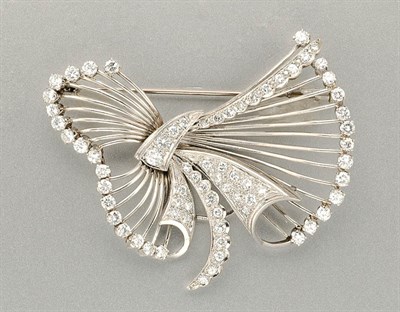 Lot 1198 - Diamond Bow Brooch