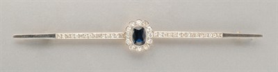 Lot 1185 - Sapphire and Diamond Bar Pin