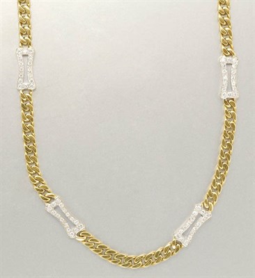 Lot 1186 - Gold and Diamond Chain Necklace