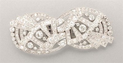 Lot 1470 - Diamond Double Clip Brooch