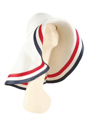 Lot 248 - Red, White and Blue Raffia Slouch Hat American...