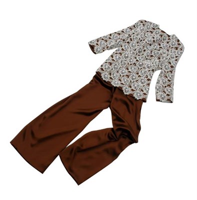 Lot 158 - Spaghetti Chocolate Silk Charmeuse Pant...