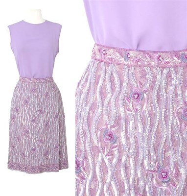 Lot 163 - Curiel Lilac Embroidered Skirt Ensemble...