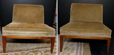 Lot 166 - Pair of Upholstered Mahogany Armless Lounge...