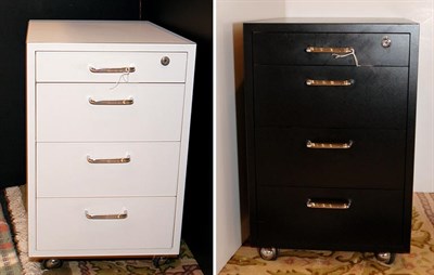 Lot 173 - Pair of Laminated Four-Drawer Storage Chests...