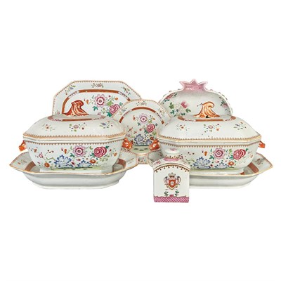 Lot 381 - Chinese Export Famille Rose Porcelain Partial...