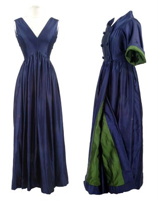 Lot 22 - Townley Navy Silk Satin Evening Ensemble...