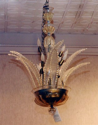 Lot 225 - Italian Glass Nine-Light Chandelier