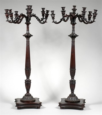 Lot 2538 - Pair of Louis XVI Style Carved Wood Six-Light...