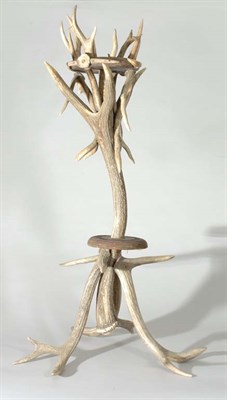 Lot 4160 - Deer Antler Plant Stand 19th Century Height 35...
