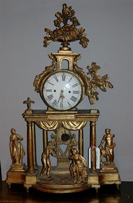 Lot 565 - Austrian Neoclassical Gilt-Wood Mantel Clock...