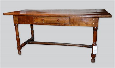 Lot 4450 - French Cherry Single Drawer Farm Table Early...