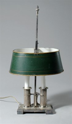 Lot 4384 - Louis XVI Style Nickel Plated Bouillotte Lamp...