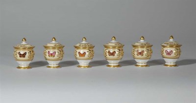 Lot 1206 - Set of Six Continental Porcelain Pots de Creme