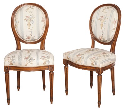 Lot 266 - Pair of Louis XVI Stained Beechwood Side Chairs