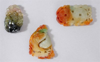 Lot 1363 - Two Chinese Jade Pendants 20th Century One...
