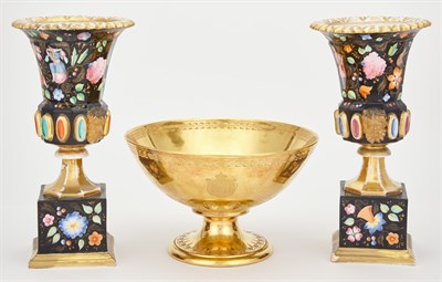 Lot 366 - Pair of Paris Porcelain Urns Mid 19th century...