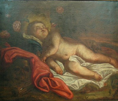 Lot 30 - Spanish School 18th Century SLEEPING CHRIST...