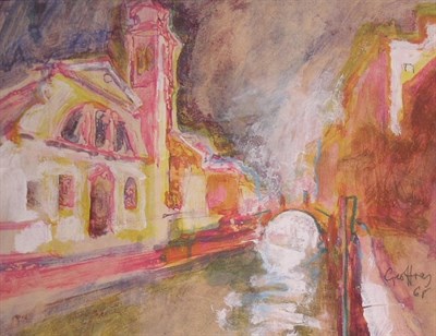 Lot 3043 - Geoffrey 20th Century STREET SCENE Signed...