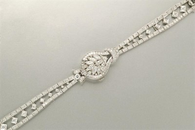 Lot 1139 - Diamond Bracelet Watch