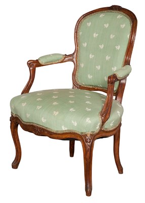 Lot 218 - Assembled Pair of Louis XV Beechwood Fauteuils...