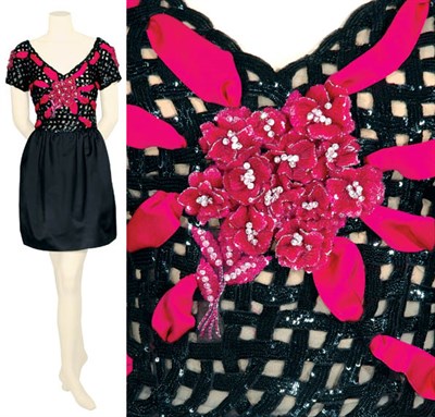 Lot 141 - Valentino Embroidered Lattice Cocktail Dress...