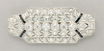 Lot 1266 - Diamond and Synthetic Sapphire Brooch