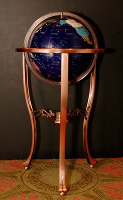 Lot 281 - Inlaid Hardstone World Globe on Stand