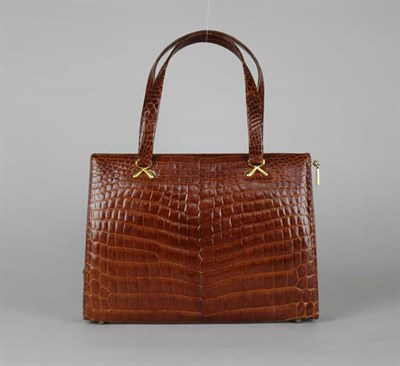 Lot 271 - Delvaux Chestnut Crocodile Handbag Belgian,...
