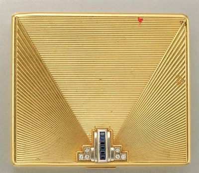 Lot 1149 - Gold, Sapphire and Diamond Compact
