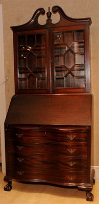 Lot 300 - Georgian Style Mahogany Secretary Bookcase...