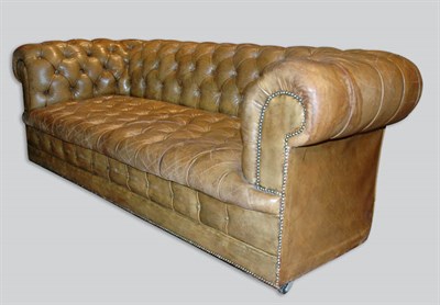Lot 4473 - Chesterfield Leather Upholstered Sofa Length 7...