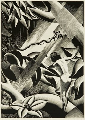Lot 4274 - Paul Landacre RIMA Wood engraving, 1936, on...