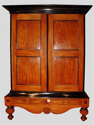 Lot 328 - Inlaid Fruitwood Wardrobe Height 6 feet 2...