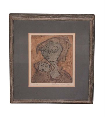 Lot 4096 - Etienne Ret [MOTHER AND CHILD] Color etching,...