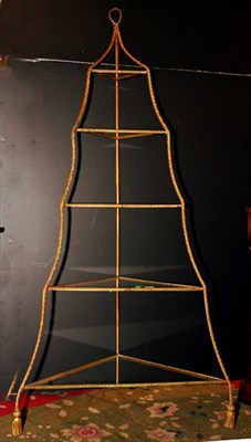 Lot 350 - Gilt-Metal and Glass Five-Tier Corner Etagere...