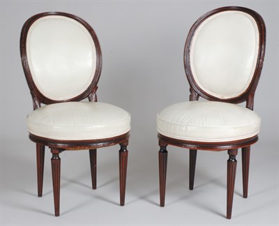 Lot 1132 - Pair of Louis XVI Style Leather Upholstered...