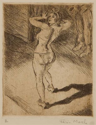 Lot 373 - Reginald Marsh STAR BURLESQUE DANCER; G STRING...