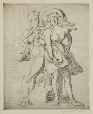 Lot 4318 - Reginald Marsh LEAGUE PRINT (S. 234) Engraving,...