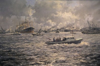 Lot 1104 - Marius de Jongere Dutch, 1912-1977 WAALHAVEN,...