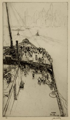 Lot 4326 - James McBey APPROACHING NEW YORK, NO. 2 (H....