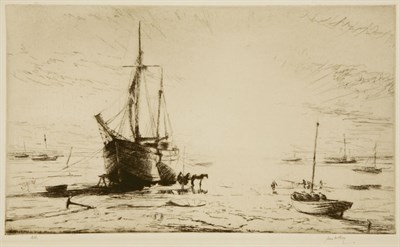 Lot 4322 - James McBey MERSEA SUNSET; THE THAMES BARGE...