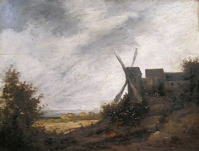 Lot 22 - Attributed to Georges Michel THE WINDMILL Oil...