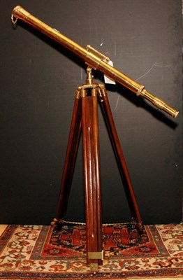 Lot 386 - Victorian Style Brass Telescope on Mahogany...
