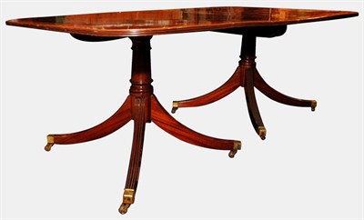 Lot 414 - Georgian Style Banded Mahogany Double-Pedestal...