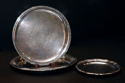 Lot 427 - Three Continental Silver Trays Total...